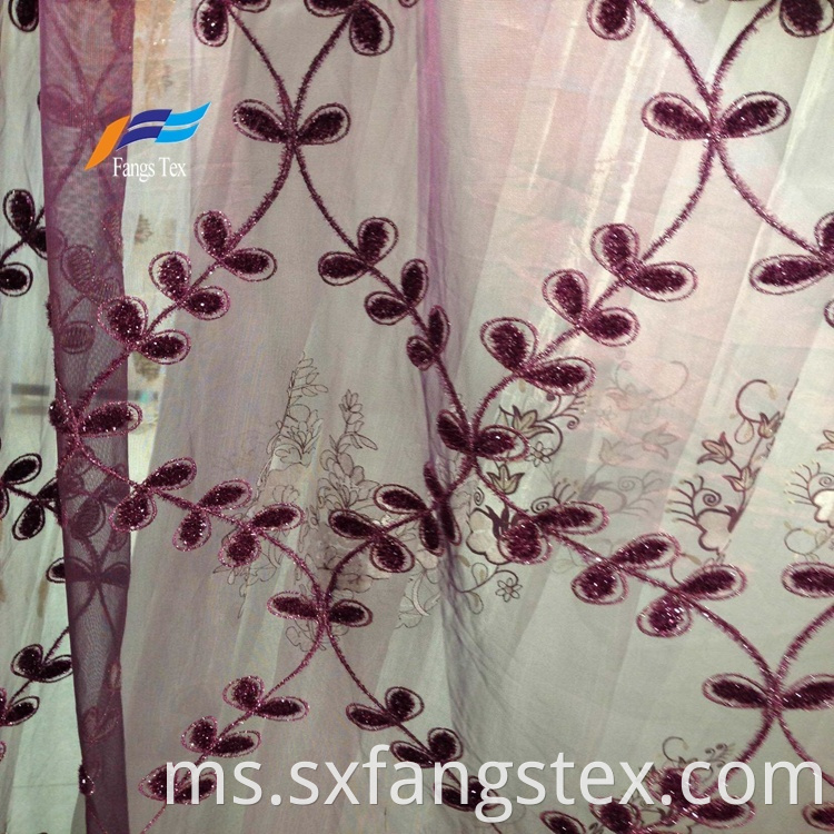 Textile Factory Embroidered Fabric Window Voile Curtain